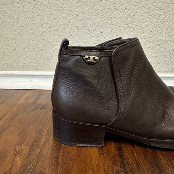 TORY BURCH Lexi Leather Ankle Boots Booties Pull On in Brown - Picture 2 of 11